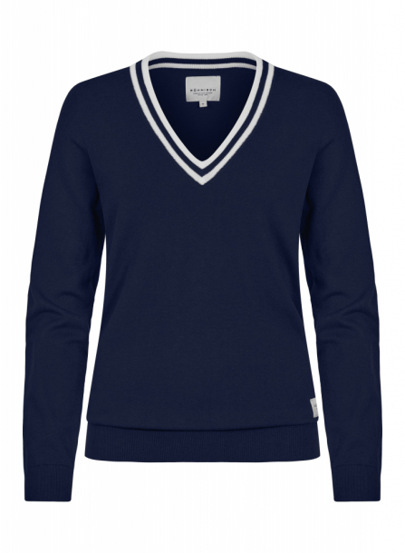 Rhnisch Adele Knitted Sweater - Navy/White i gruppen Golfklder / Golfklder Dam / Trjor hos Golfhandelen Strmstad AB (111668-S520)