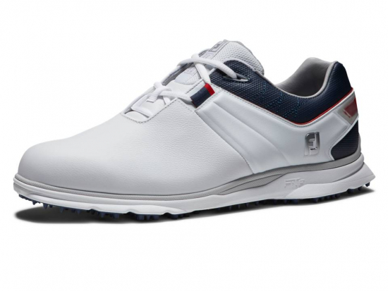 Footjoy Mens Pro SL Medium - White/Navy/Red i gruppen Golfskor / Golfskor Herr hos Golfhandelen Strmstad AB (53074)