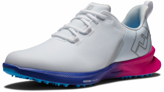 Footjoy Mens FJ Fuel Sport - White/Pink/Blue i gruppen Golfskor / Golfskor Herr hos Golfhandelen Strmstad AB (55455M)