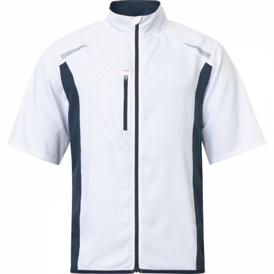 Abacus Mens Lanark Stretch Wind Shirt - White/Navy i gruppen Golfklder / Golfklder Herr / Jackor/Vstar hos Golfhandelen Strmstad AB (6297-193)