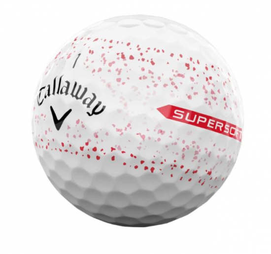 Callaway Supersoft 2023 - White/Red Splatter i gruppen Golfbollar / Nya Golfbollar hos Golfhandelen Strmstad AB (6419360128220)
