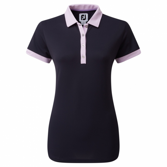 Footjoy Womens Colour Block Pique - Navy i gruppen Golfklder / Golfklder Dam / Piktrjor hos Golfhandelen Strmstad AB (80170)