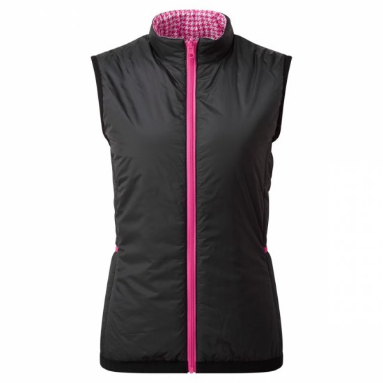 Footjoy Womens Reversible Insulated Vest - Black/Hot Pink i gruppen Golfklder / Golfklder Dam / Jackor/Vstar hos Golfhandelen Strmstad AB (80219)