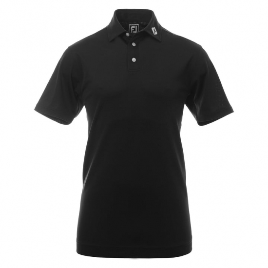 Footjoy Mens Stretch Pique Solid - Black i gruppen Golfklder / Golfklder Herr / Piktrjor hos Golfhandelen Strmstad AB (91822)