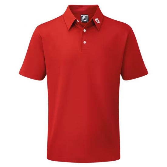Footjoy Mens Stretch Pique Solid - Red i gruppen Golfklder / Golfklder Herr / Piktrjor hos Golfhandelen Strmstad AB (91825)
