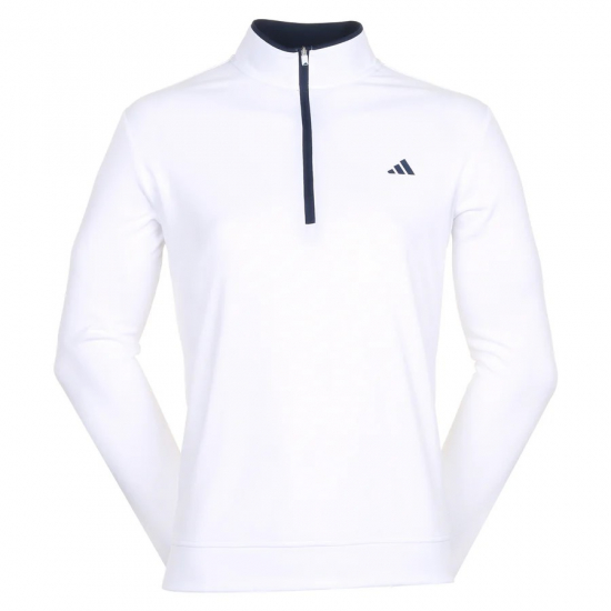 Adidas Mens Lightweight 1/4 Zip - White i gruppen Golfklder / Golfklder Herr / Trjor hos Golfhandelen Strmstad AB (IQ2962)