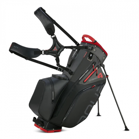Big Max Aqua Hybrid 4 Standbag - Black/Charcoal/Red i gruppen Golfbagar / Brbagar hos Golfhandelen Strmstad AB (MX-B24.20.01.05)
