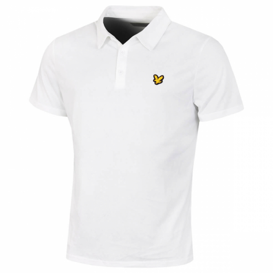 Lyle & Scott Mens Jacquard Polo Shirt - White i gruppen Golfklder / Golfklder Herr / Piktrjor hos Golfhandelen Strmstad AB (SP1562G-626)