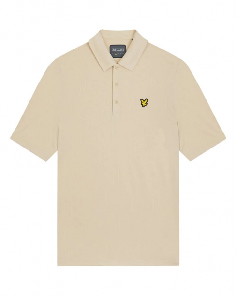 Lyle & Scott Mens Monogram Jacquard Polo Shirt - Sand Dune i gruppen Golfklder / Golfklder Herr / Piktrjor hos Golfhandelen Strmstad AB (SP2062G-X183)