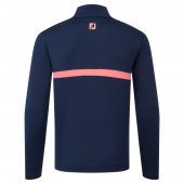 Footjoy Mens Inset Stripe Midlayer Chill-Out - Navy/Coral Red