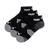 Puma Essential 1/4 Cut Socks 3-Pack - Black