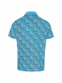 Original Penguin Mens The Player All Over Print Polo -Blue Atoll