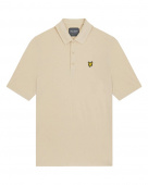Lyle & Scott Mens Monogram Jacquard Polo Shirt - Sand Dune