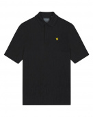 Lyle & Scott Mens Monogram Jacquard Polo Shirt - Jet Black