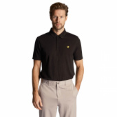 Lyle & Scott Mens Monogram Jacquard Polo Shirt - Jet Black